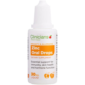 Clinicians Zinc Oral Drops 30mL (1mg/drop)