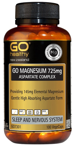 Go Healthy GO Magnesium 725mg Aspartate Complex Capsules 100