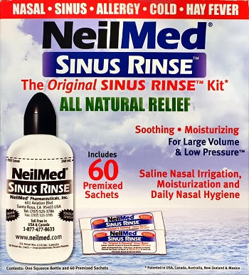 NeilMed Sinus Rinse Kit - 240ml Bottle and 60 Sachets