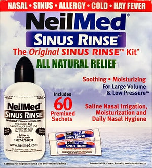 NeilMed Sinus Rinse Kit - 240ml Bottle and 60 Sachets