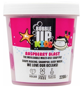 BUBBLE UP KIDS MOULDABLE SOAP POT RASPBERRY 220GM