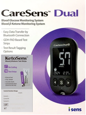 CareSens Dual Meter and 10x Ketosens test strips Combo