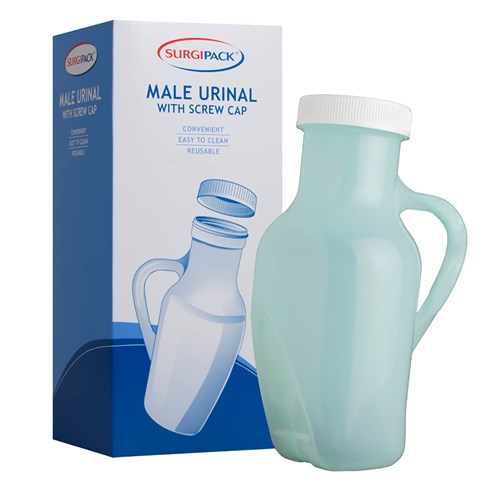 Surgipack Male Urinal w/Handle and Lid Pharmacy Depot