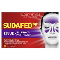 Sudafed PE Sinus + Allergy & Pain Relief tablets 24