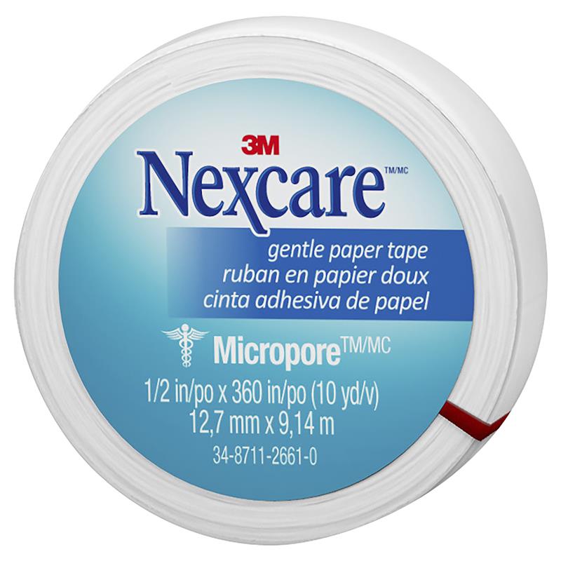 Nexcare - Micropore Paper Tape - 12.7mm x 9.14m - White