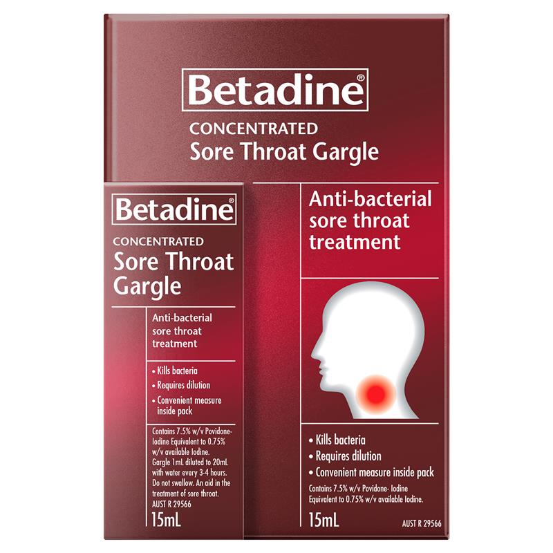 Betadine SORE THROAT Concentrated Gargle 15ml