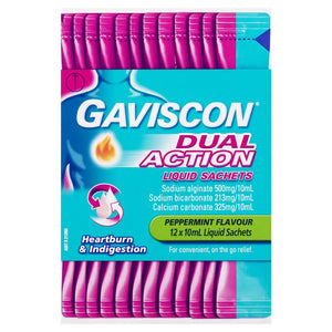Gaviscon Dual Action Liquid Peppermint 10ml x 12 Sachets