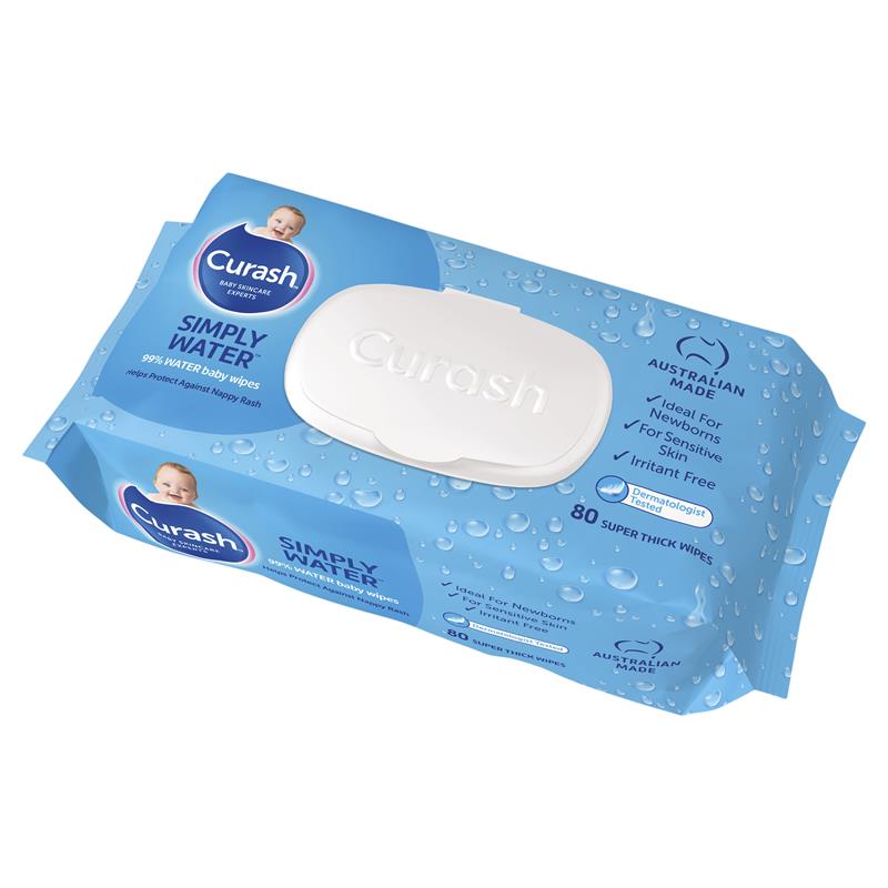 Curash Simply Water Baby Wipes 80