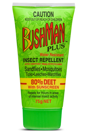 Bushman Insect Repellent Plus Heavy Duty DEET 80%+Sunscreen (75g)