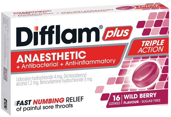Difflam PLUS ANAESTHETIC Lozenges - BERRY 16
