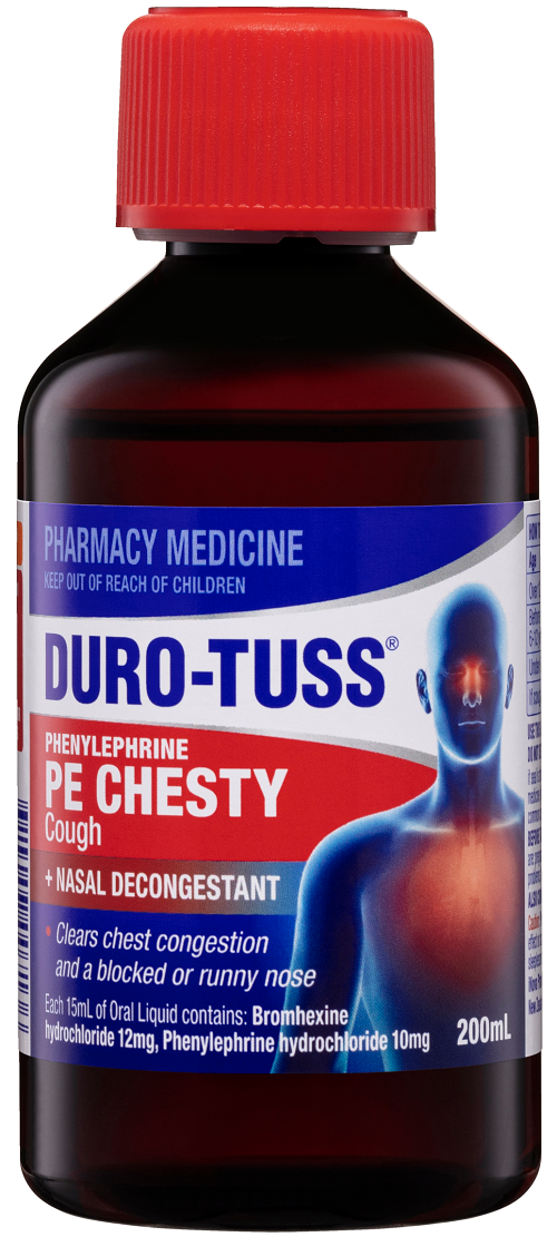 Duro-Tuss PE CHESTY Cough + NASAL DECONGESTANT Syrup 200ml