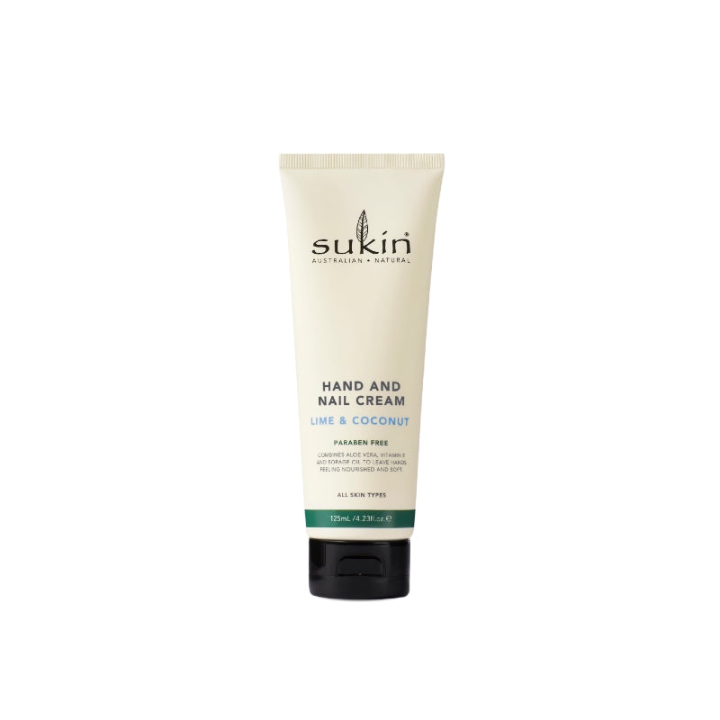 Sukin Hand & Nail Cream Pump Lime & Coconut 125ml