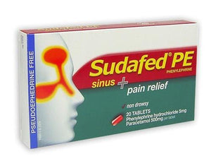 Sudafed PE Sinus + Pain Relief Tablets 20