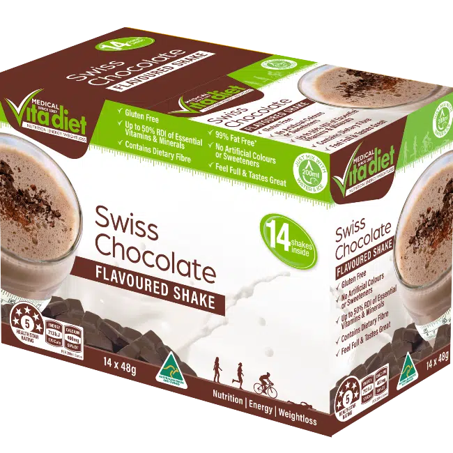 VITA DIET Shake Swiss Chocolate flavour. 14 sachets