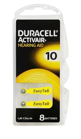 DURACELL Activair Hearing Aid Batteries Size 10 8pk